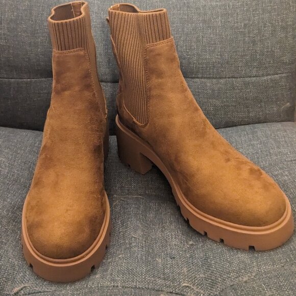 Brand new! Steve Madden Halona Boots size 8.5 chestnut color - Picture 2 of 6